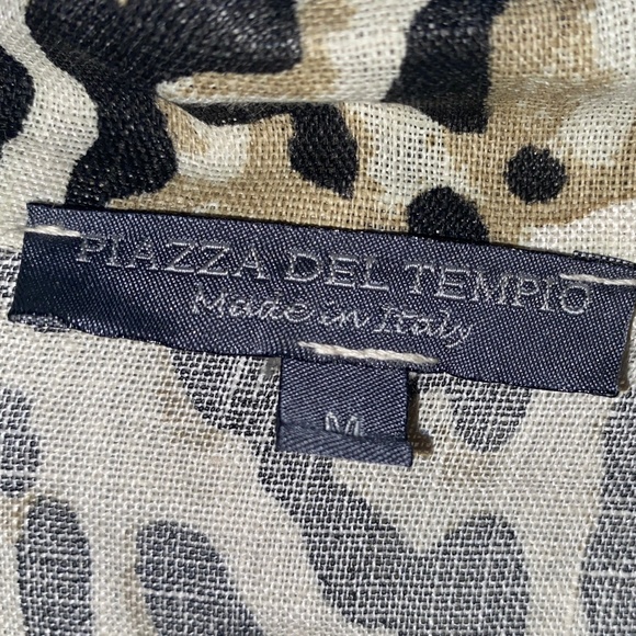 100% Linen Made in Italy Animal Print long sleeve tunic blouse - Picture 2 of 7